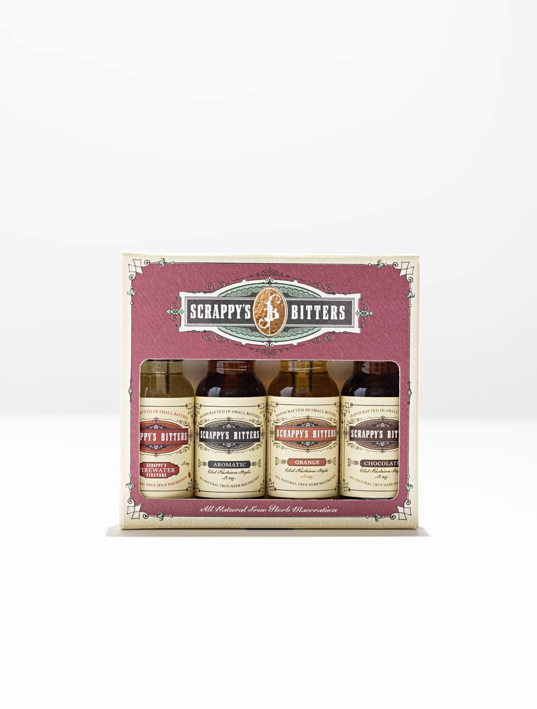 Scrappy's The Essentials Mini Set - Orange, Aromatic Chocolate, Firewater 4x1.5cl - 50%